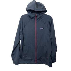 Patagonia Crosstrek Hoodie Polartec Fleece Zip Up Jacket Women’s Large Gray Blue
